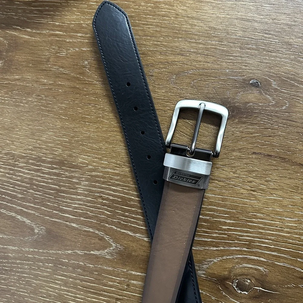 Dickies Belt Men's 40‎ Waist Reversible Double Stitch Black/Brown